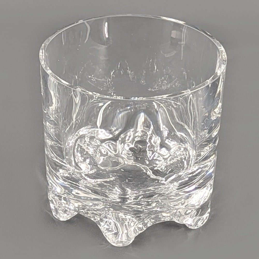 Extra Large Heavy Clear Glass Whiskey Tumbler Textured Ice Base 4.5in